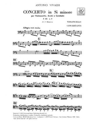 Concerto in Si minore F. 3 n° 9 - Set - VIVALDI - Partition